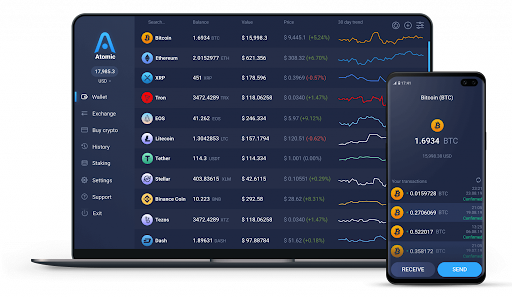 Monedero para almacenar criptomonedas Atomic Wallet